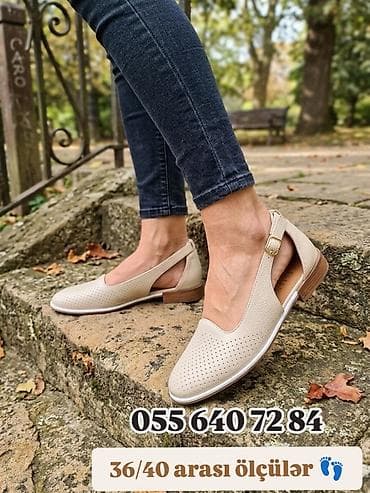 Qadınlar üçün açıq dabanlı, perforasiyalı balet tipli ayaqqabı