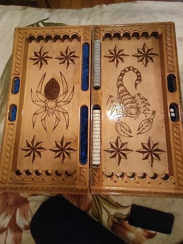 nerd: Əl işı taxta nərd dəsti - Material: tamamilə taxtadan oyma işləri ilə — 2