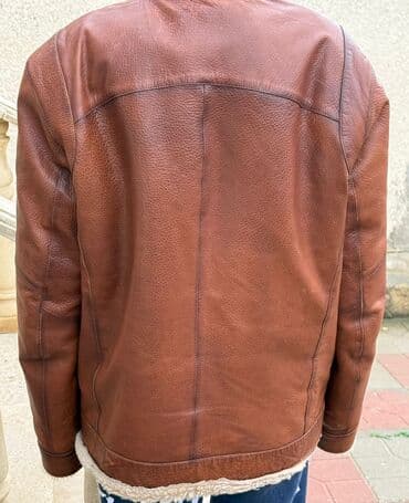 dəri zamşa kişi gödəkçəsi: Kurtka, Dəri, Qış, XL — 3