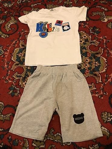 35 olcu: Uşaq üçün yay dəsti - Dəst: 1 ədəd ağ t‑şört + 1 ədəd boz şort - — 1