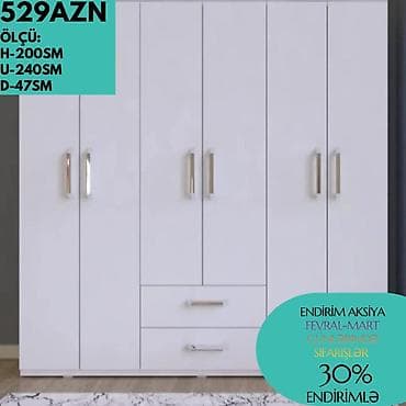 Modern 6 qapılı dolab – AVENRAHOME - Ölçü variantları: - Hündürlük — 4