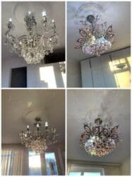 Süni güllər: Çılçıraq, 10 və daha çox lampa, Xrustal — 1