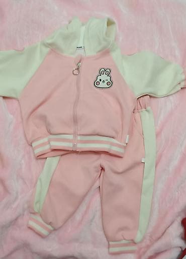 Uşaq idman dəsti – 2 hissə - Rəng: açıq çəhrayı və krem kombinasiyası