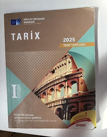 test kitab: Məhsul: “Tarix – 2025 Test Toplusu”, I hissə İçində yazı və ya — 1