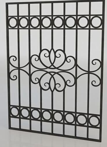 Qapılar və aksessuarlar: Dəmir pəncərə barmaqlıqları – dekorativ kovka dizaynları Məhsul — 2