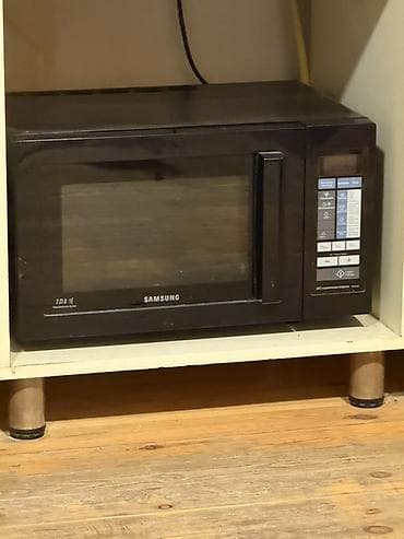 Mikrodalğalı soba Samsung, Ayrıca dayanan, Mikrodalğalar ilə, rəng - Qara, İşlənmiş