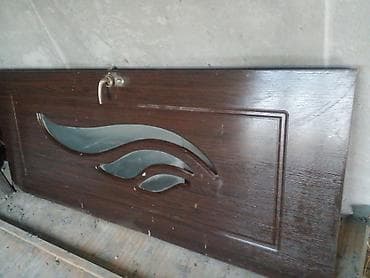 Taxta giriş/qapı yarpağı - Material: taxta əsaslı, tünd qəhvəyi ağac