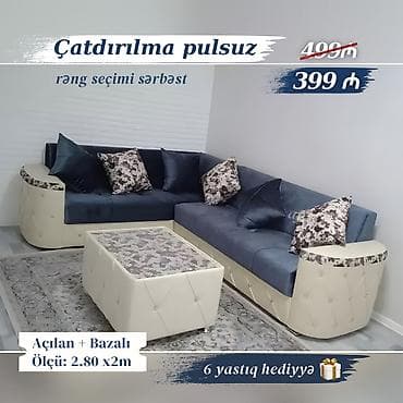 Künc divanlar Yeni və sifarişlə Qiymət: 399₼ ✔️ Ölçü: 2m80smx2m Rəng — 4