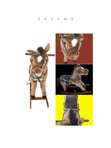 oyuncaq kreslo: Taxta yelləncək at oyuncağı - Yumşaq plyuş materialdan hazırlanmış — 5