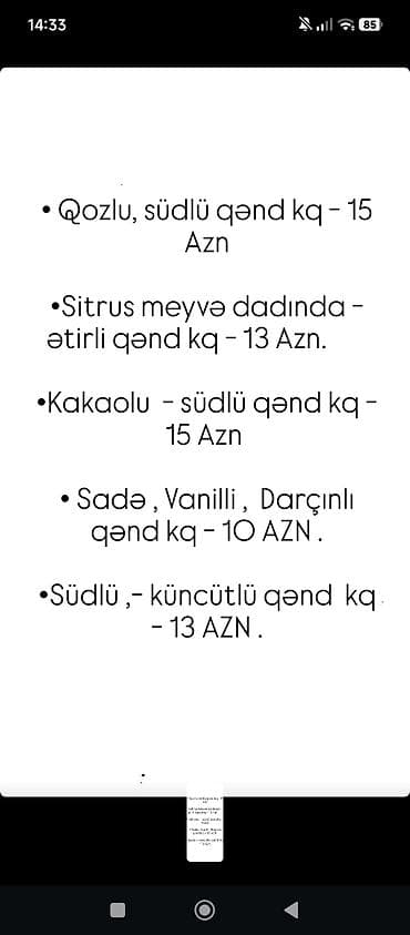 "Ana əli ilə, ev şəraitində tam təbii süd, qoz, küncüt və meyvə