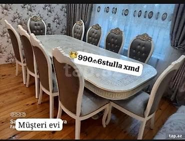 stulu: Qonaq otağı üçün, Yeni, Oval masa, 6 stul — 1