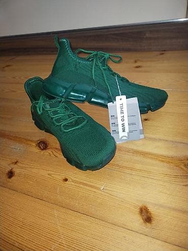 sport ayaqqabilar: Yaşıl rəngli idman ayaqqabısı - Model: Şnürlü, neylon/trikotaj üst — 4
