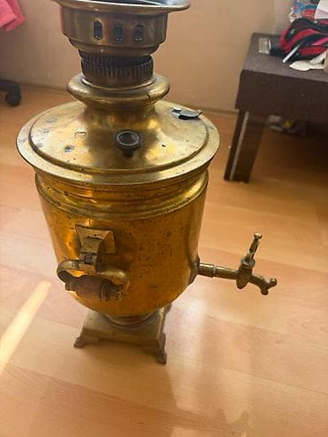 Məişət məhsulları: Əla vəziyyətdə, 12 möhürlü 150 illik antik samovar — 2