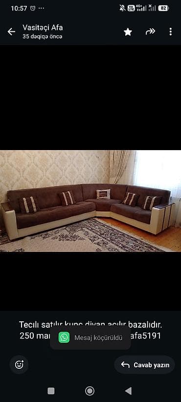 Ev üçün mebel: Tecılı satılır kunc divan açılır bazalıdır. 250 manata. ünvan zabrat — 1