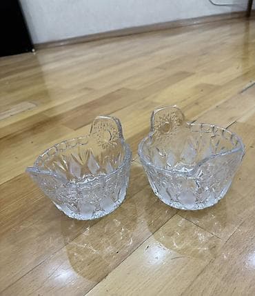 sufreler: XRUSTAL şüşədən 2 ədəd qab dəsti CÜTÜ 30 m YENİDİR - Material: ağır — 3