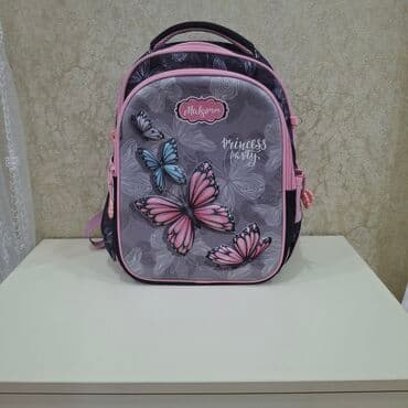 Məktəb çantası – “Princess Party” dizaynı - Rənglər: boz/qara fon