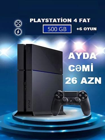 PlayStation 4 FAT oyun konsolu - Yaddaş: 500 GB - Paket: +6 oyun -
