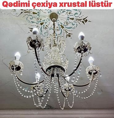 xrustal vaz: Çılçıraq, 6 lampa, Xrustal — 1