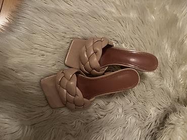 ayaqqab: Bej rəngli qadın topuqlu muller (36 ölçü) - Rəng: açıq bej/nude - — 1