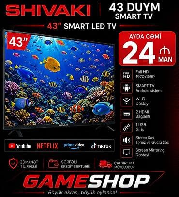 SHIVAKI 43" Smart LED TV - Ekran: 43 düym, Full HD 1920×1080 - Smart