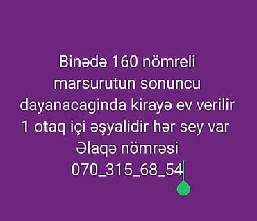 kiraye evler bileceride heyet evleri: Kirayə ev – Binə qəsəbəsi, 160 nömrəli marşrutun son dayanacağı - 1 — 1