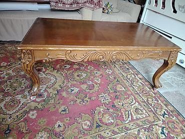 cekilmis sekiller: Qonaq masası, İşlənmiş, Taxta, Dördbucaq masa — 6