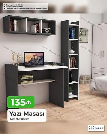 divar kitab refleri: Düz masa, Stulsuz, Polkalı, Siyirməsiz, Sadə laminat — 1
