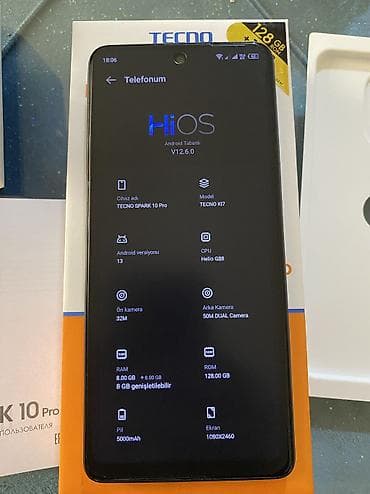 iphone pro max: Tecno Spark 10 Pro, 128 GB, Face ID, Sənədlərlə, İki sim kartlı — 4