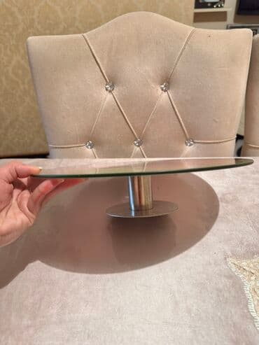 plastik suse: Tort bezemek ucun ölçüsu diametiri 33sm firlanan şüşə ayaqli atliq — 3