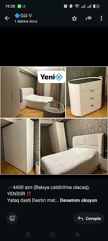 ✔️4400 azn (Bakıya catdirilma olacaq). YENİDİR ‼️ Yataq dəsti Dəstin — 1