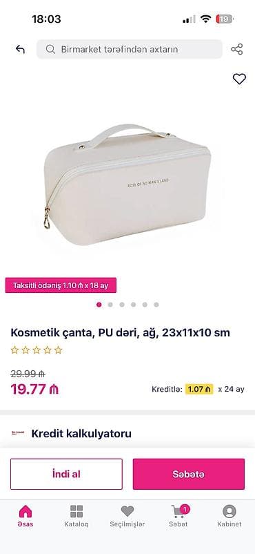 Kosmetik çanta – PU dəri, 23x11x10 sm - Material: yüksək keyfiyyətli — 2