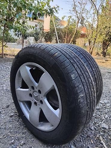 mercedes 140: Mercedes-Benz 5 çıxıntılı orijinal yüngül lehimli disk və 2 ədəd təkər — 1