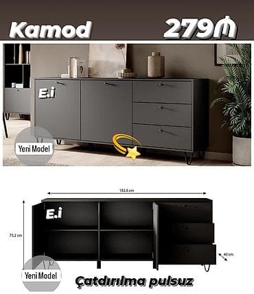 Kamod – Yeni model - Rəng: tünd boz/çəhrayı-qaranlıq ton - Ölçülər