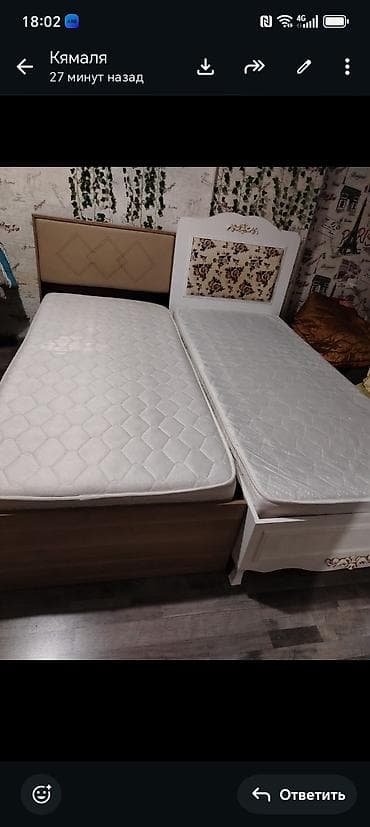 Təknəfərlik çarpayı, Matras ilə, Siyirməsiz