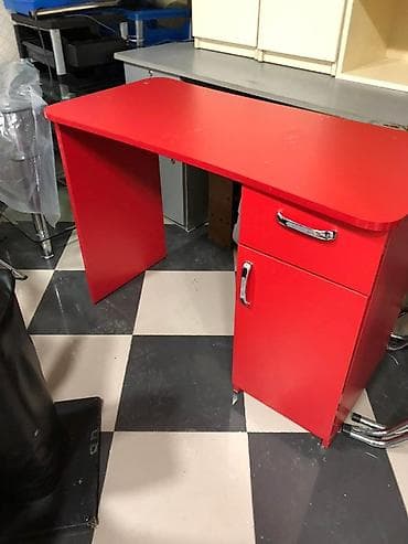 bərbər stolu: Gözəllik salonu üçün mebel dəsti - Qırmızı salon kresloları – — 6