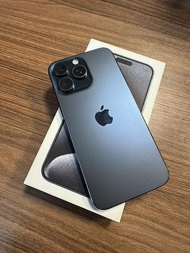 IPhone 15 Pro, 256 GB, Black Titanium, Simsiz şarj, Face ID, Sənədlərlə