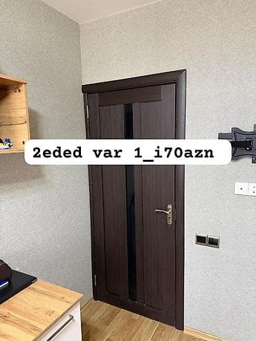 Daxili otaq qapısı – tünd qəhvəyi rəng, modern dizayn. - Material