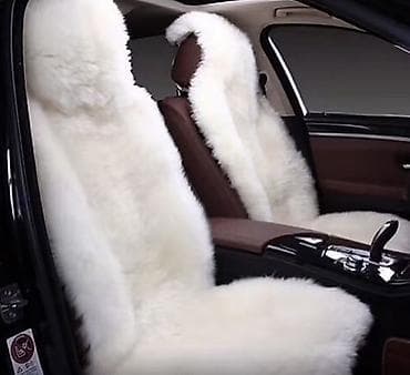 maşın çıxolu: Avtomobil üçün ağ rəngli tüklü oturacaq örtüləri - Material: yumşaq — 1