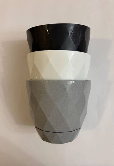 oyuncaq kaktus: Karasu plastik dekorativ dibçək - Model: Yakamoz Saksı No. 2 və No. 3 — 4