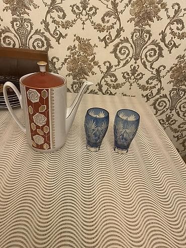 krafinka: Çay dəsti, rəng - Mavi, Şüşə — 1