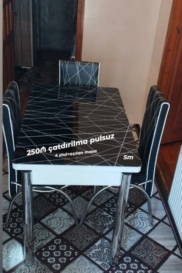 sulutepe kiraye heyet evleri 2022: Mətbəx üçün, Yeni, Açılan, Dördbucaq masa, 4 stul — 7
