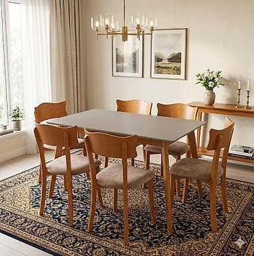 Qonaq otağı üçün, İşlənmiş, Kvadrat masa, 6 stul — 1