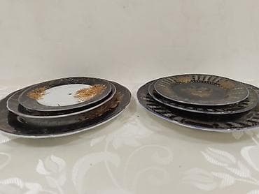 servis destleri: Nahar dəsti, rəng - Qara, Keramika, Weimar, 2 nəfərlik, Fransa — 1