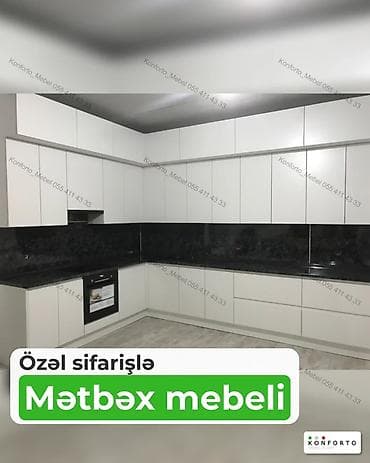 ag masa: Özəl sifarişlə hazırlanmış mətbəx mebeli - Dizayn: Minimalist, ağ — 1