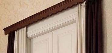 taxta pencere: Karniz – taxta dekorativ üstlük və ikiqat pərdə sistemi - Material — 1