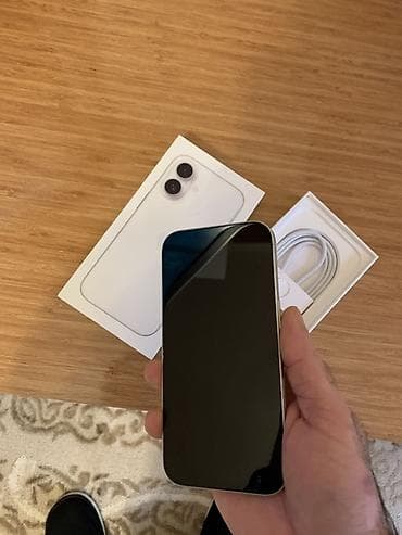 2.el telefonlar iphone: IPhone 16, 128 GB, Ağ, Face ID — 7
