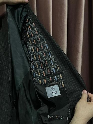 baggy şalvarlar: Kişi kostyumu – qrafit rəngli, incə şaquli zolaqlı (pinstripe) — 7