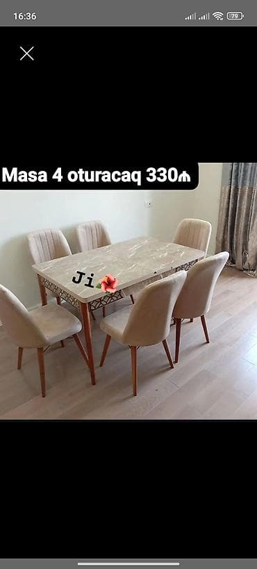 Qonaq otağı üçün, Yeni, Açılmayan, Dördbucaq masa, 4 stul lalafo.az -da Qonaq otağı üçün, Yeni, Açılmayan, Dördbucaq masa, 4 stul