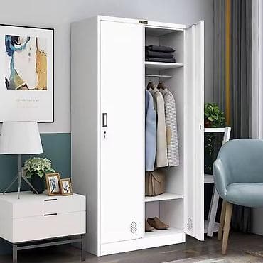 salon skafi: 2 qapılı, Ağ, Dəmir, Açılan, Düz dolab — 3