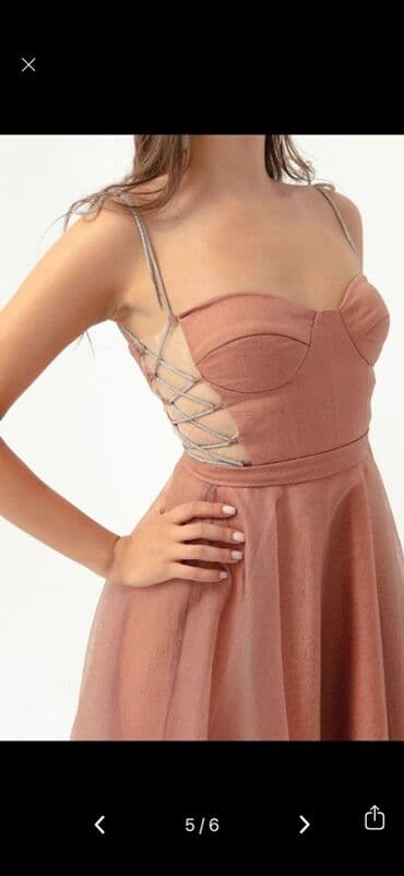 Свадебные платья и аксессуары: Məhsul: Zərif tül midi don - Rəng: Pudra/çəhrayı - Model: Korse tipli — 3